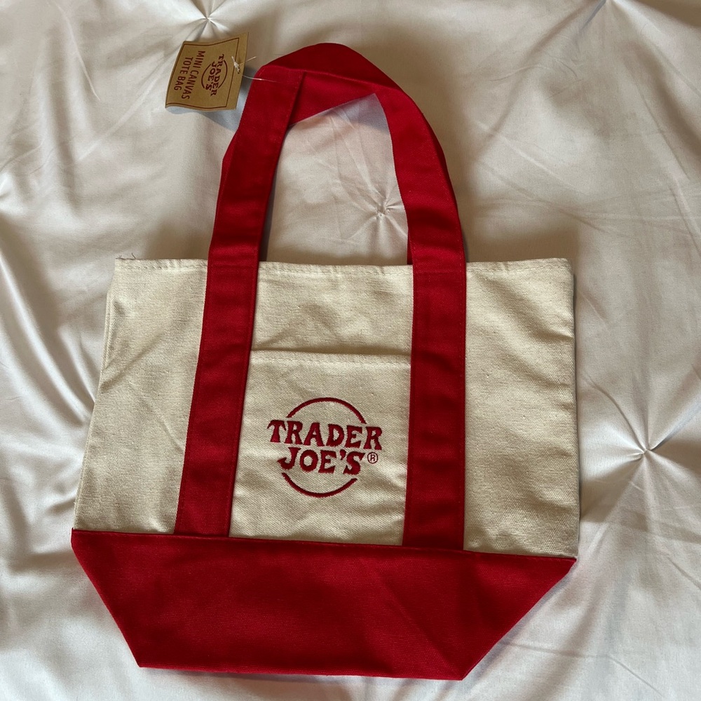 NWT Trader Joe’s Mini Tote Bag, Red